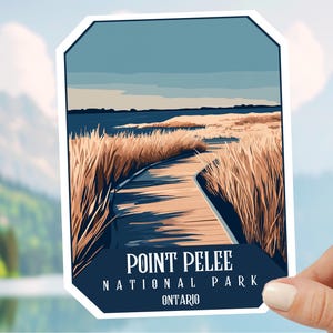 Adesivo impresso do Parque Nacional Point Pelle, decalque da natureza selvagem do Canadá Ontário, decalque de acampamento para caminhadas e aventuras, equipamento para atividades ao ar livre, vida selvagem canadense