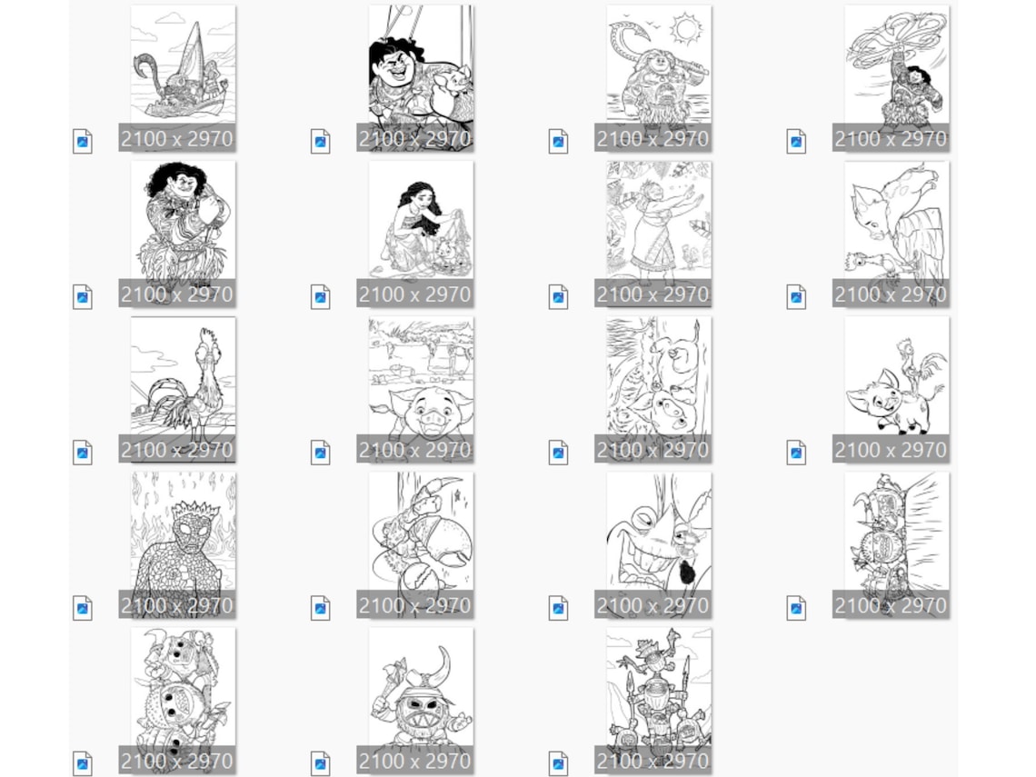 Moana Coloring Pages, Princess Moana Cartoon Cliparts Coloring Book ...