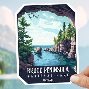 Adesivo do Parque Nacional da Península Bruce, Canadá, Ontário, deserto, Ártico, ADESIVO IMPRESSO, decalque de viagem, acampamento, lembrança de viagem, vida selvagem