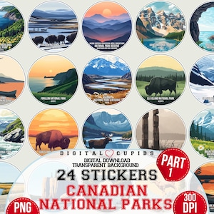 Canadian National Parks Part 1 Collection I PNG Stickers, Canadian Travel Destination Tourism Art Design, Clipart Printable, Wallart Sticker