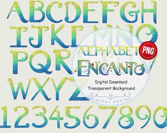 Encanto Movie Alphabet & Numbers PNG | Kids Parties, Birthday Decor, Cake Toppers, Educational Use, Creative Crafts | Font Clipart Printable