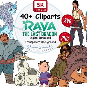 Raya and the Last Dragon SVG PNG Bundle | Raya SVG Collection I Raya Cartoon Theme Party, Birthday Decor, Invitations, Stickers, Cake Topper