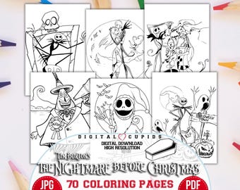 Nightmare Before Christmas Coloring Book: 71 Spooky Pages (PDF)