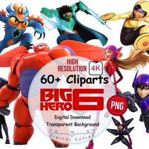 Big Hero & Baymax 60+ Clipart Sammlung PNG | Honig Zitrone, Go Go, Wasabi, Fred | Kinderfeste, Geburtstagsdeko, Kuchendekoration, kreatives Basteln