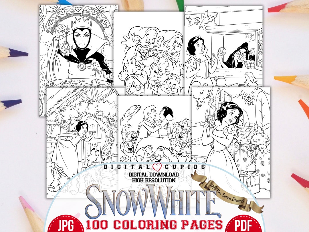 Snow White and Seven Dwarfs Coloring Pages, Snow White Cartoon Cliparts