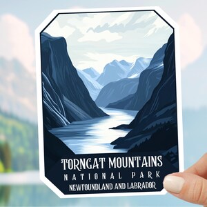 Adesivo do Parque Nacional das Montanhas Torngat, Newfoundland Labrador, Decalque do Parque Nacional do Canadá, Natureza Selvagem do Ártico Polar, Fiordes Saglek e Nachvak