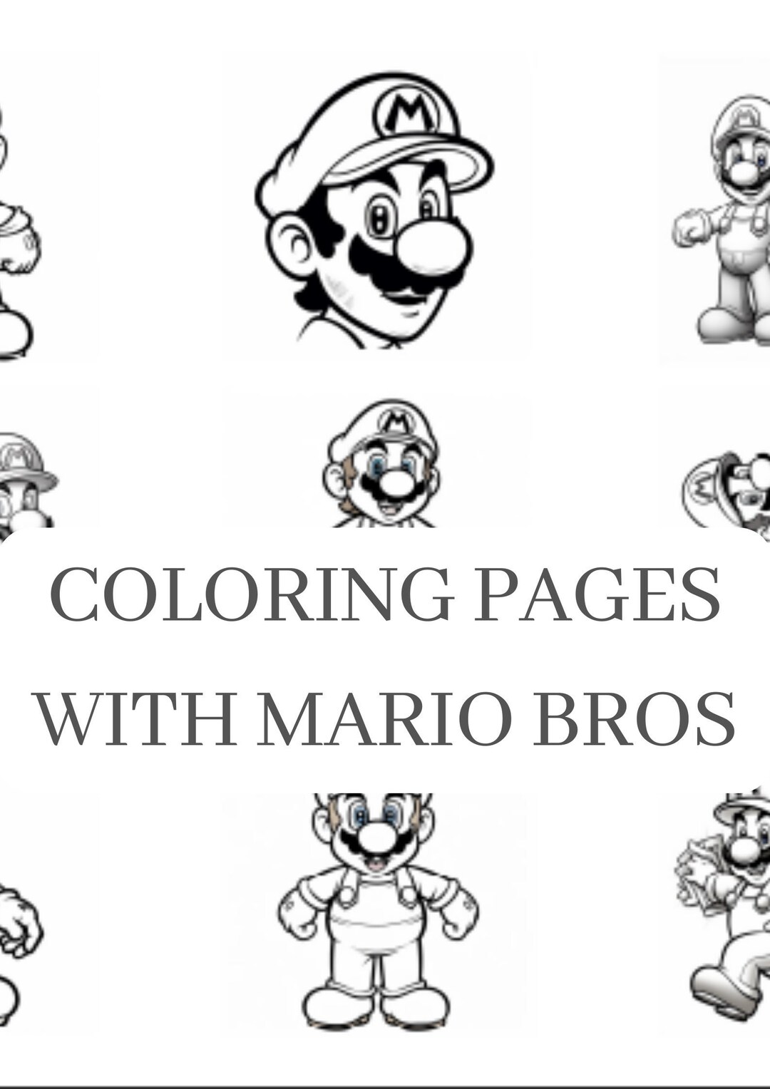 Mario Bros Coloring Pages Printable Coloring Book Coloring - Etsy