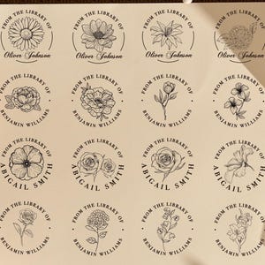 Custom Book Stamp, Personalized Embosser stamp, Book Embosser, Scrap booking Embosser, From the Library of, Book lover gifts