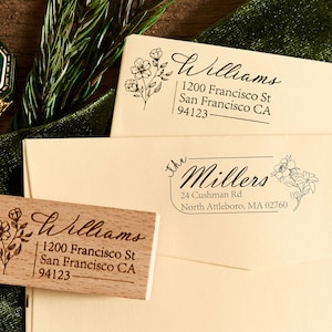 Return Address Stamp, Custom Address Stamp, Premium Self-Inking, Engagement Gift, House-Warming Gift, Wood Stamp, Family Stamp