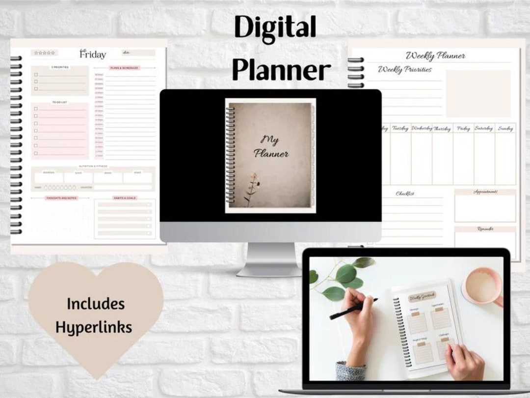 Undated Digital Daily Planner, Good for Goal Setting and Staying ...