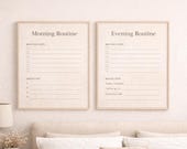 Self Care Printable Bundle | Morning and Evening Routine, Habit Tracker and Gratitude Journal | Neutral Minimal Planner