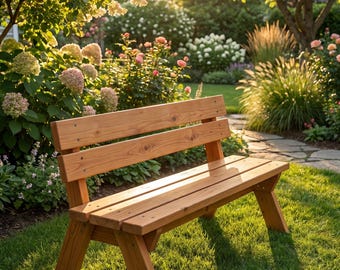 Outdoor Bench PDF | DIY Woodworking Guide | Simple Patio Furniture Blueprint | Beginner Step-by-Step Build Instructions