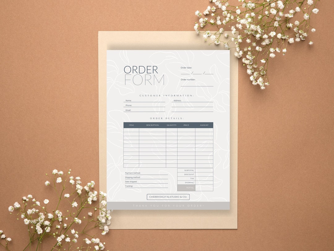 Order Form System Editable Order Form Template for Small Businesses Printable - Etsy UK