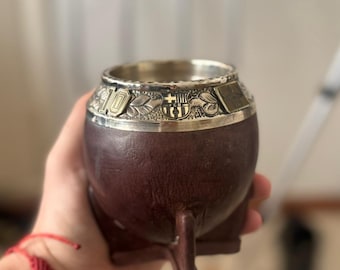 Messi Mate kalebastorpedo: handgemaakte kalebasbeker met bronzen details