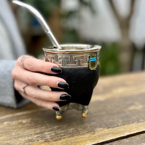 Imperial Mate Cup with AFA Emblem – Handmade Argentine Gourd – Football Fan Gift