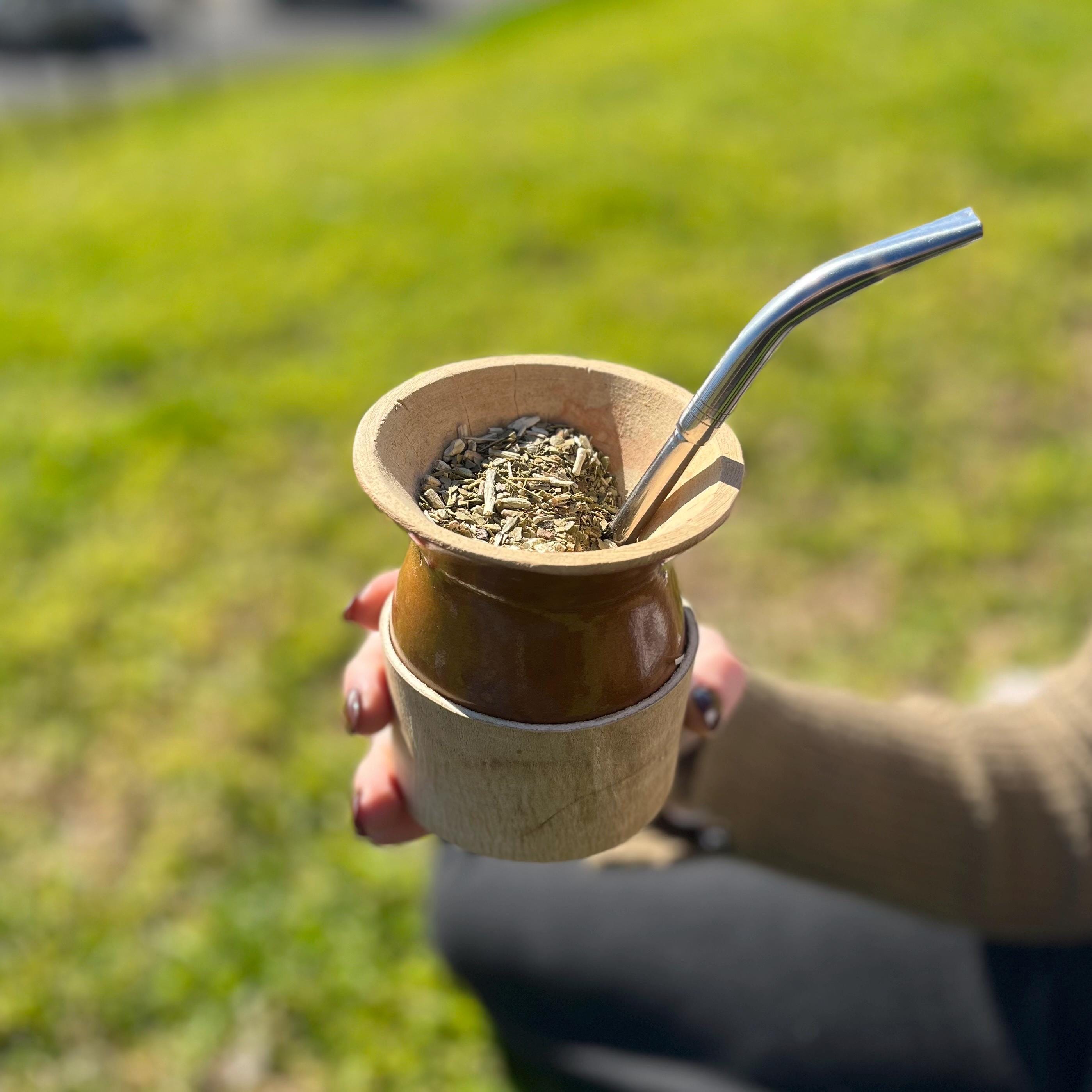 Rustic Guampa Mate Cup – Handcrafted Wood Base - Etsy