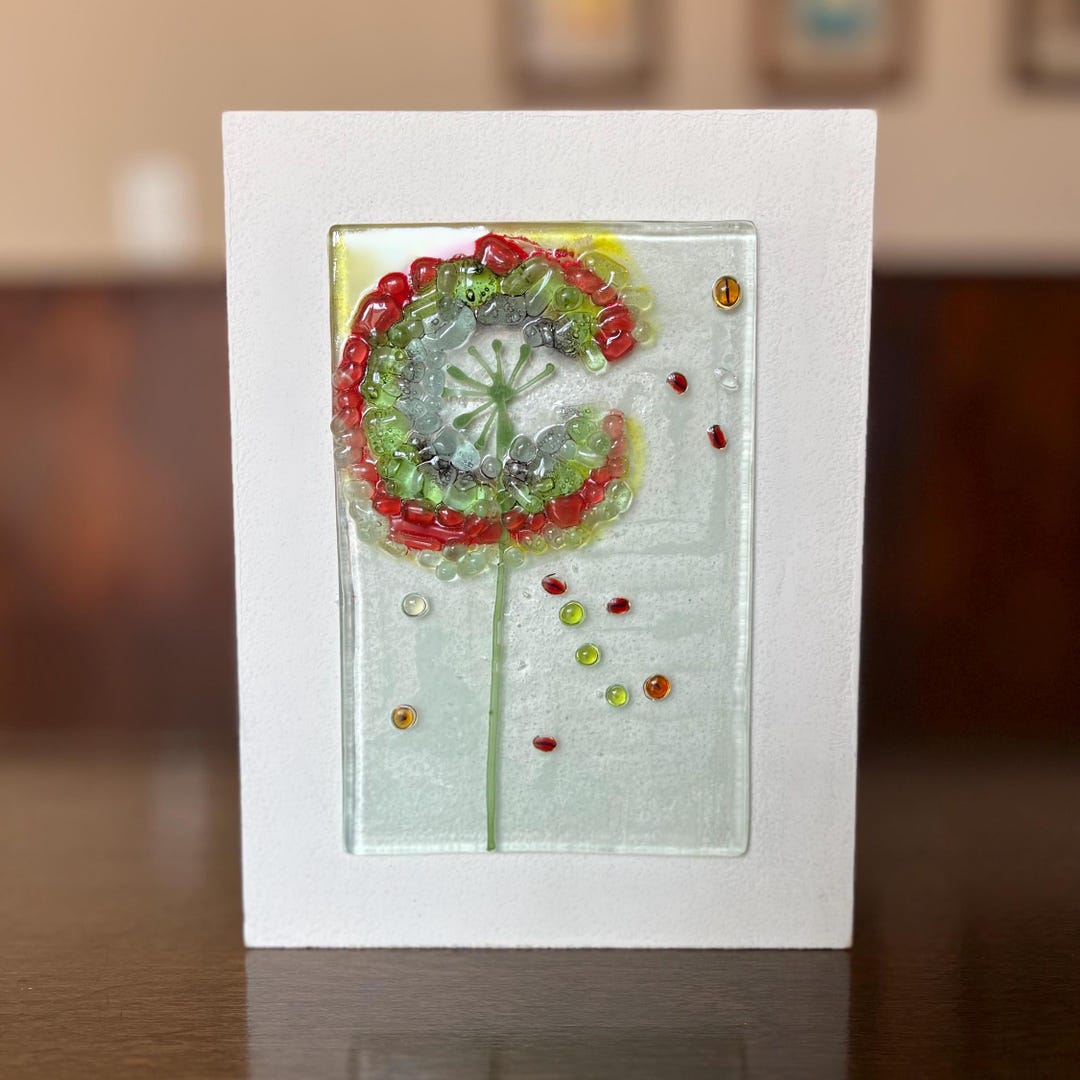 Modern Fused Glass Flower Art – Colorful Abstract Wall Decor - Etsy