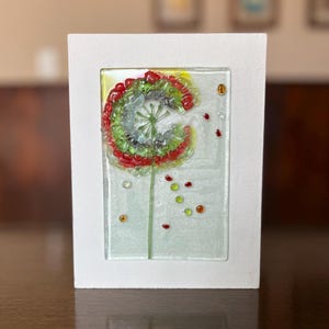 Modern Fused Glass Flower Art – Colorful Abstract Wall Decor