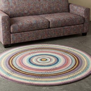 8x8 Hand-Tufted Round Wool Rug | Customizable Circular Area Rug for Living Room & Bedroom 4x4 ,5x5 ,6x6 ,7x7 ,9x9 ,10x10 , 11x11 , 12x12