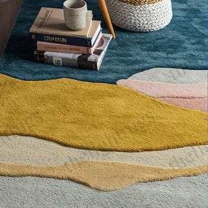 Luxury abstract rug inspired by natural landscapes