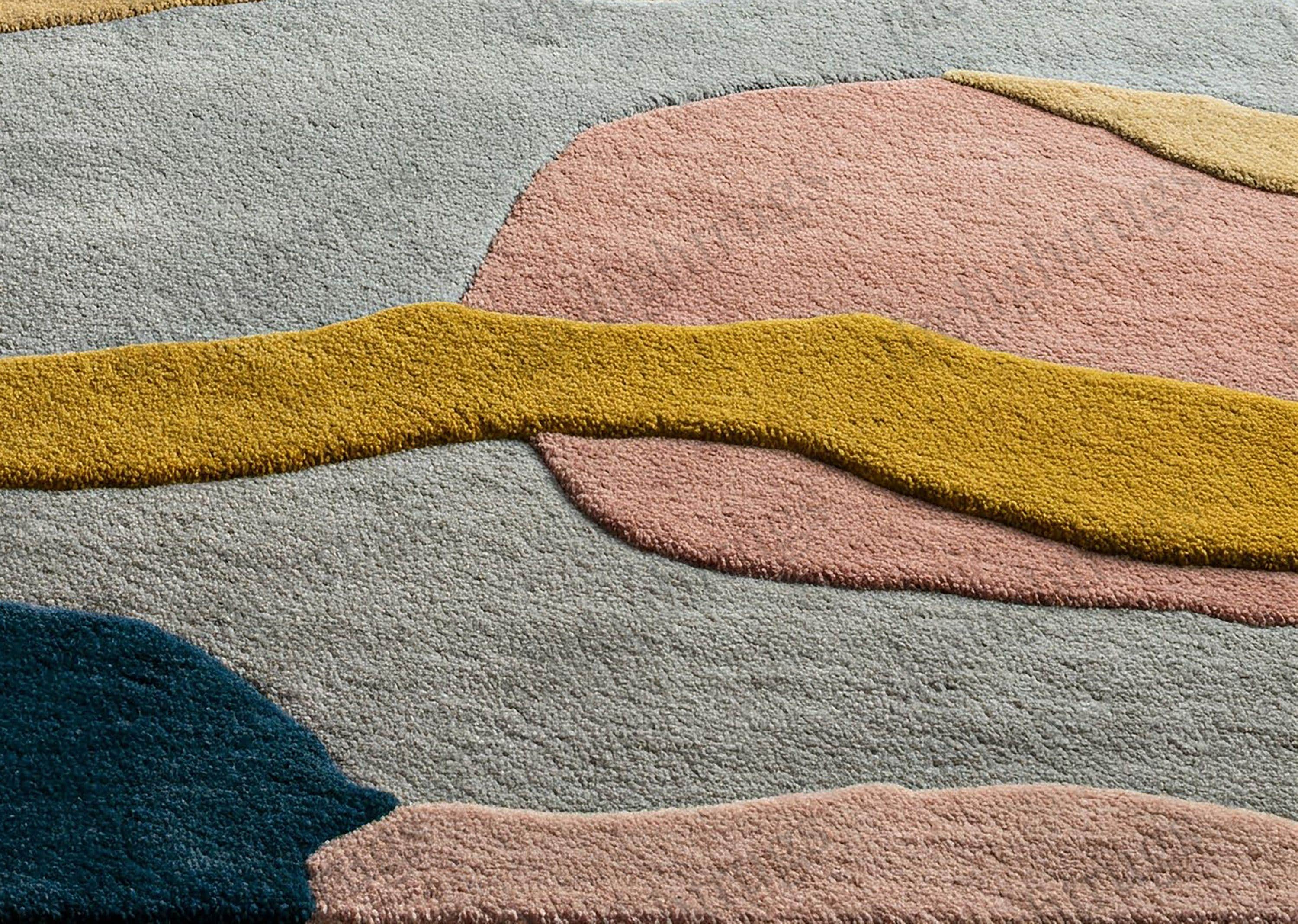 Hand-tufted Wool Rug (8x10): Abstract Landscape Design - Etsy