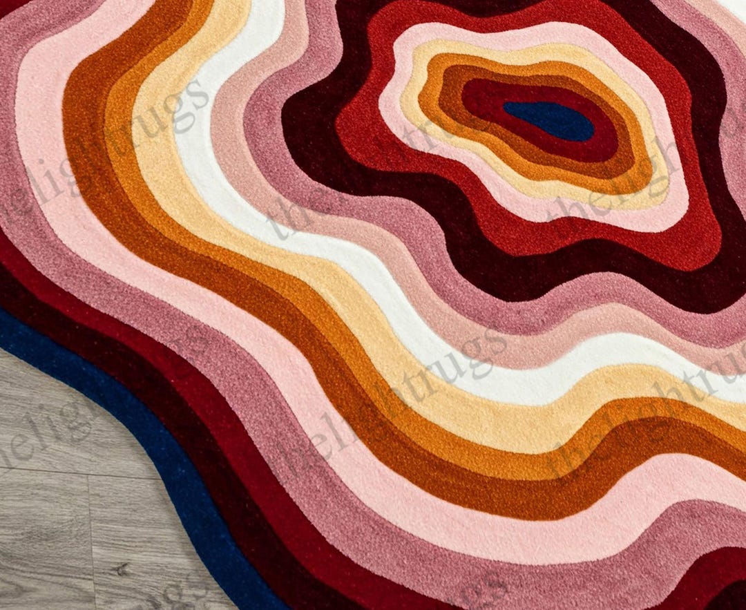 7x7 Hand-tufted Wool Rug | 8x10 High-low Geode-inspired Area Rug ...