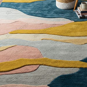 Handmade wool area rug for stylish and contemporary interiors
