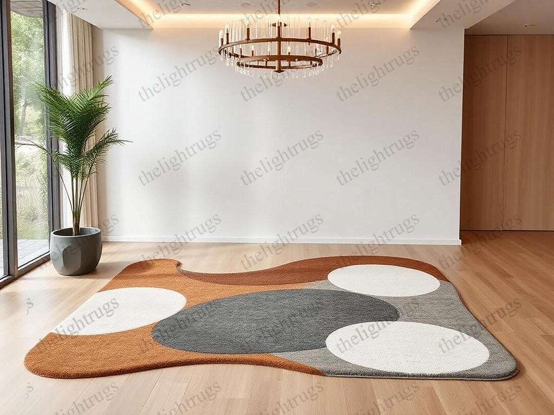Terrazo Rug Hand-tufted Wool Rug: Terrazo Design, Earthy Tones - Etsy