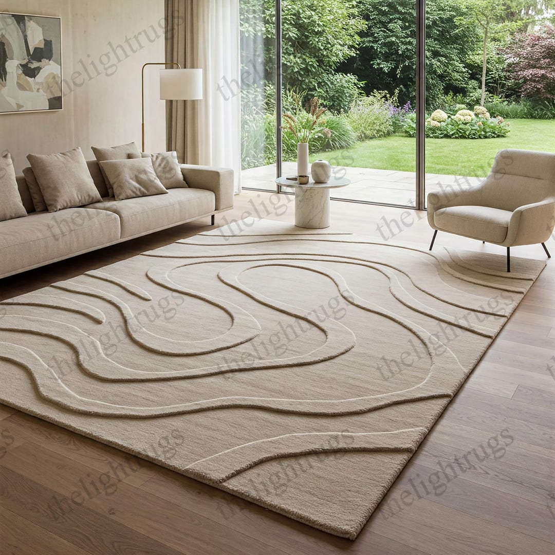 Detailed Rug Hand-tufted Wool Rug: 3D High-low Texture, Modern Minimalist Design - Etsy