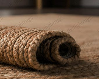 Handwoven Jute Rug: Natural Fiber Area Rug