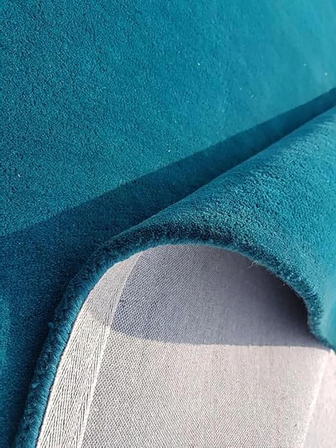 Velvet Touch Rug Teal Velvet Rug – Soft Handmade Area Rug for Bedroom & Living Room ...