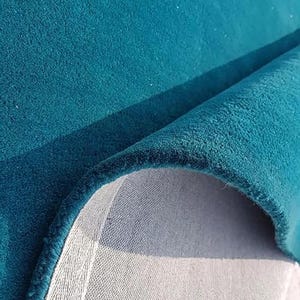 Alfombra de terciopelo verde azulado: alfombra suave hecha a mano para dormitorio y sala de estar, moderna y lujosa alfombra con mechones