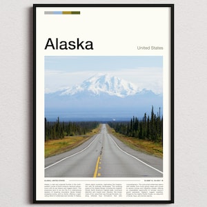Alaska print, Alaska poster, Alaska kunst aan de muur, Alaska Art Print, Alaska foto