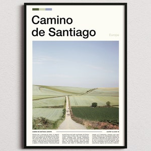 Impresión del Camino de Santiago, Cartel del Camino de Santiago, Arte de la pared del Camino de Santiago, Impresión de arte del Camino de Santiago, Foto del Camino de Santiago