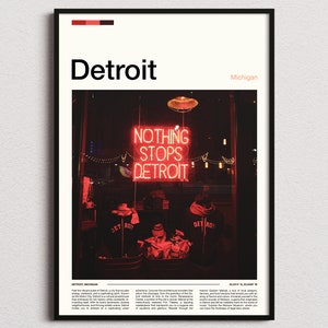 Detroit Print, Detroit Poster, Detroit Wall Art, Detroit Art Print, Detroit Photo