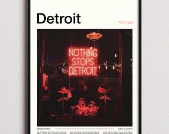 Detroit Print, Detroit Poster, Detroit Wall Art, Detroit Art Print, Detroit Photo