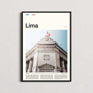 Impressão de Lima, pôster de Lima, arte de parede de Lima, impressão de arte do Peru, foto de Lima