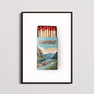 Norway Matchbox Print, Norway Print, Norway Poster, Norway Wall Art, Norway Art Print, Norway Gifts