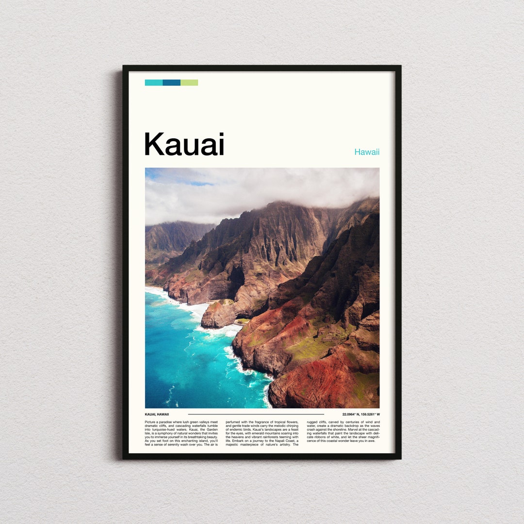 Kauai Print, Kauai Poster, Kauai Wall Art, Hawaii Art Print, Kauai ...