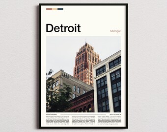 Detroit Print, Detroit Poster, Detroit Wall Art, Detroit Art Print, Detroit Photo