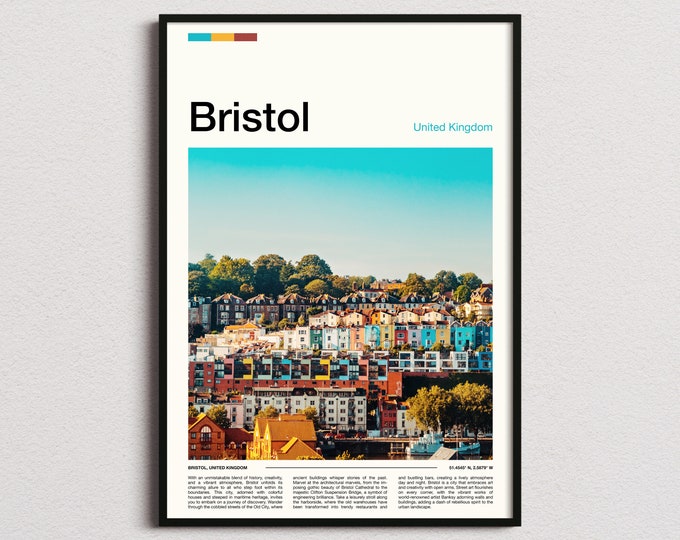 Bristol Print, Bristol Poster, Bristol Wall Art, Bristol Art Print, Bristol Wall Art, Bristol Photo