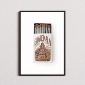 Guatemala Matchbox Print, Guatemala Print, Guatemala Poster, Guatemala Wall Art, Guatemala Art Print, Guatemala Gifts