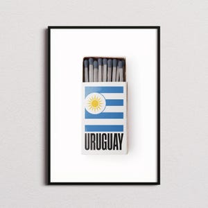 Uruguay Matchbox Print, Uruguay Print, Uruguay Poster, Uruguay Wall Art, Uruguay Art Print, Uruguay Gifts