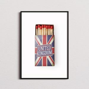 United Kingdom Matchbox Print, United Kingdom Print, United Kingdom Poster, UK Print, UK Poster, United Kingdom Gifts