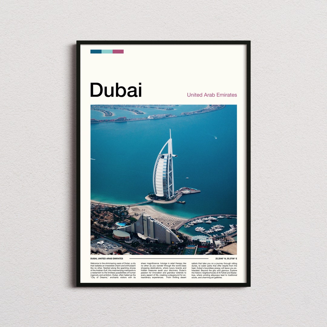 Dubai Print, Dubai Poster, Dubai Wall Art, United Arab Emirates Art