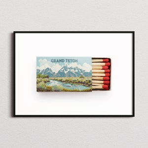 Grand Teton Matchbox Print, Grand Teton Print, Grand Teton Poster, Grand Teton Wall Art, Grand Teton Art Print