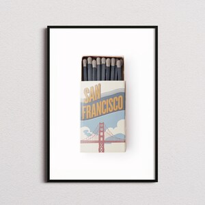 San Francisco Matchbox Print, San Francisco Print, San Francisco Poster, San Francisco Wall Art, San Francisco Art Print