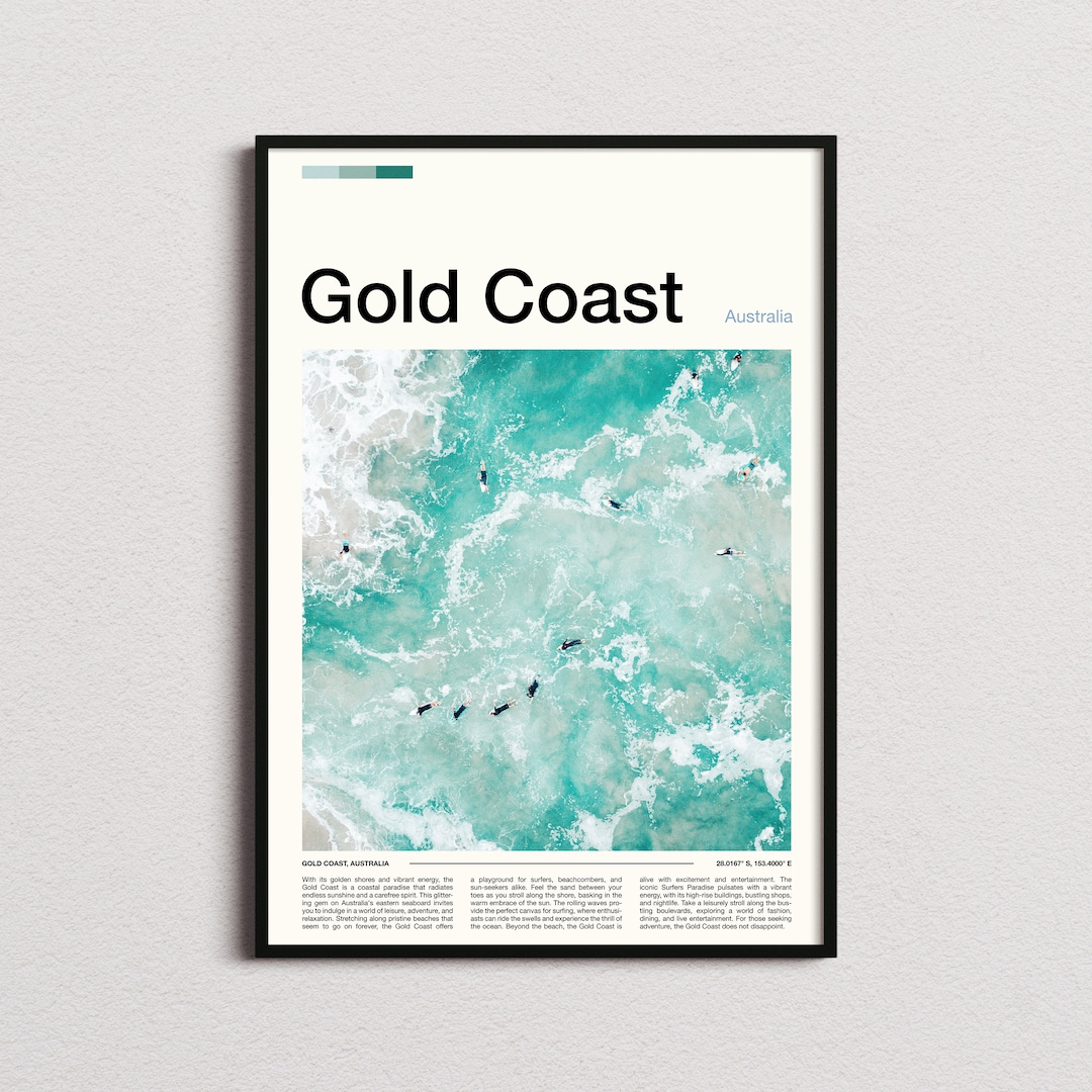 Gold Coast Print, Gold Coast Poster, Gold Coast Wall Art, Gold Coast