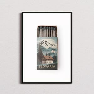 Slovakia Matchbox Print, Slovakia Print, Slovakia Poster, Slovakia Wall Art, Slovakia Art Print, Slovakia Gifts