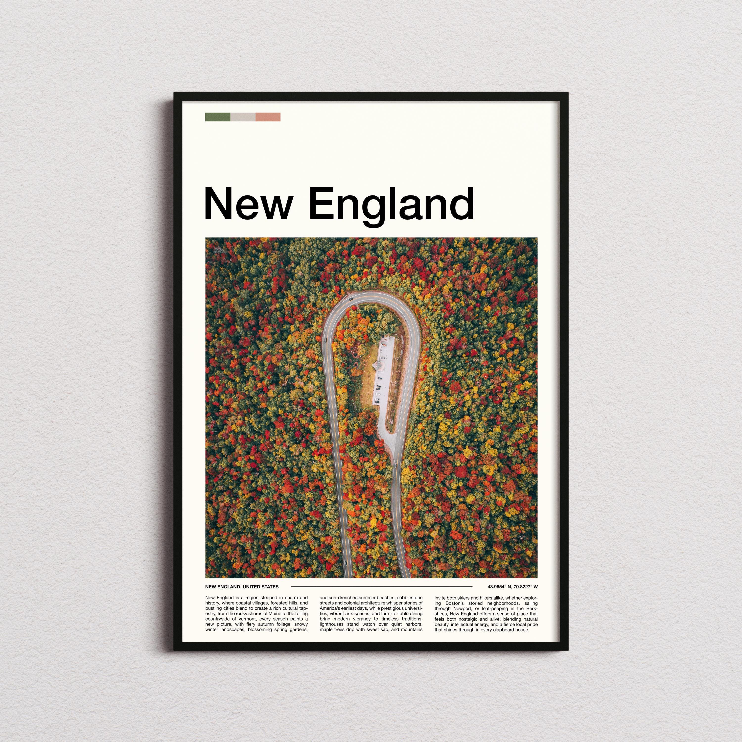 New England Print, New England Poster, New England Wall Art, New England Art Print, New England Photo